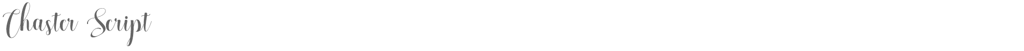 Sample characters Chaster Script Font